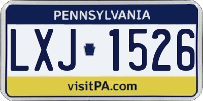 PA license plate LXJ1526