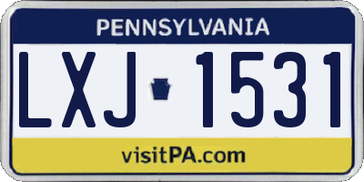 PA license plate LXJ1531