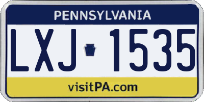 PA license plate LXJ1535