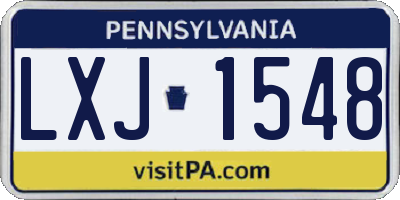 PA license plate LXJ1548