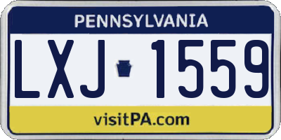 PA license plate LXJ1559