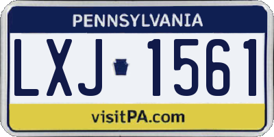 PA license plate LXJ1561
