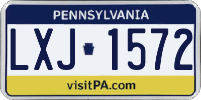 PA license plate LXJ1572