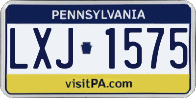 PA license plate LXJ1575