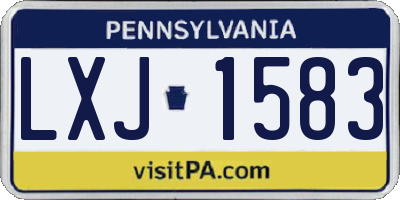 PA license plate LXJ1583