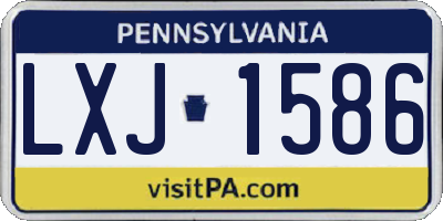 PA license plate LXJ1586