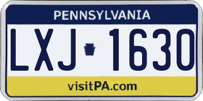 PA license plate LXJ1630