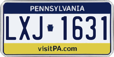 PA license plate LXJ1631