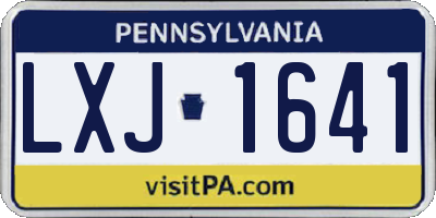 PA license plate LXJ1641