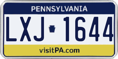 PA license plate LXJ1644