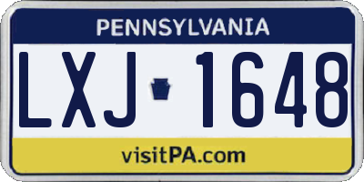 PA license plate LXJ1648