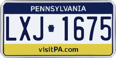 PA license plate LXJ1675