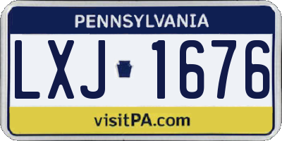 PA license plate LXJ1676