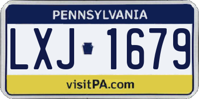 PA license plate LXJ1679