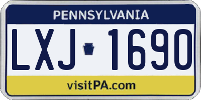PA license plate LXJ1690