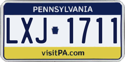 PA license plate LXJ1711