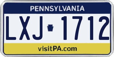 PA license plate LXJ1712
