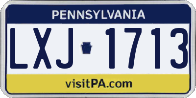 PA license plate LXJ1713