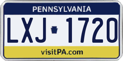 PA license plate LXJ1720