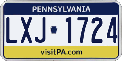 PA license plate LXJ1724