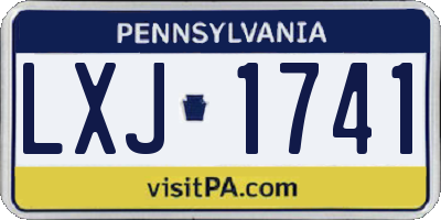 PA license plate LXJ1741