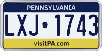 PA license plate LXJ1743
