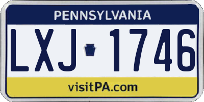 PA license plate LXJ1746