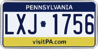 PA license plate LXJ1756