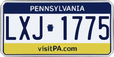 PA license plate LXJ1775