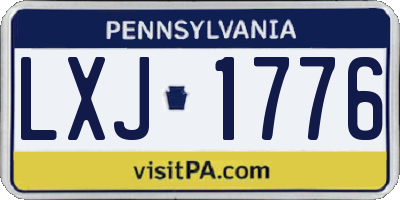 PA license plate LXJ1776