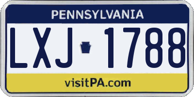 PA license plate LXJ1788
