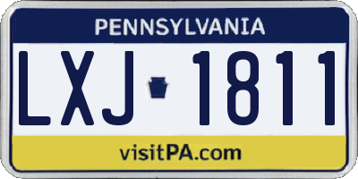PA license plate LXJ1811