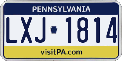 PA license plate LXJ1814