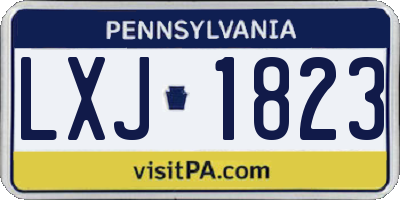 PA license plate LXJ1823