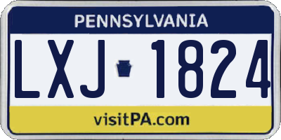PA license plate LXJ1824