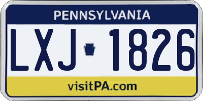 PA license plate LXJ1826