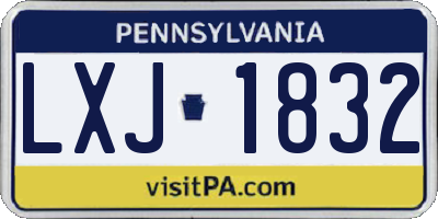 PA license plate LXJ1832