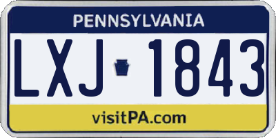 PA license plate LXJ1843
