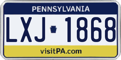 PA license plate LXJ1868
