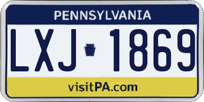 PA license plate LXJ1869