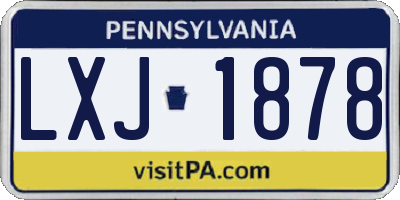 PA license plate LXJ1878