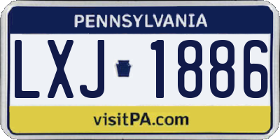PA license plate LXJ1886