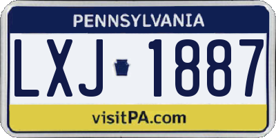 PA license plate LXJ1887