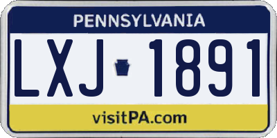 PA license plate LXJ1891