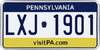 PA license plate LXJ1901
