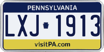PA license plate LXJ1913