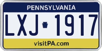 PA license plate LXJ1917