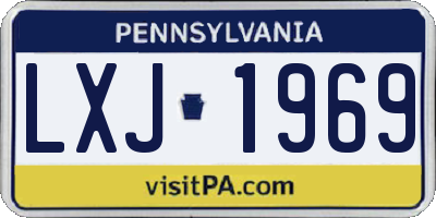 PA license plate LXJ1969