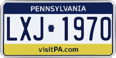 PA license plate LXJ1970