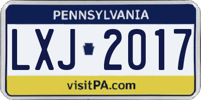 PA license plate LXJ2017